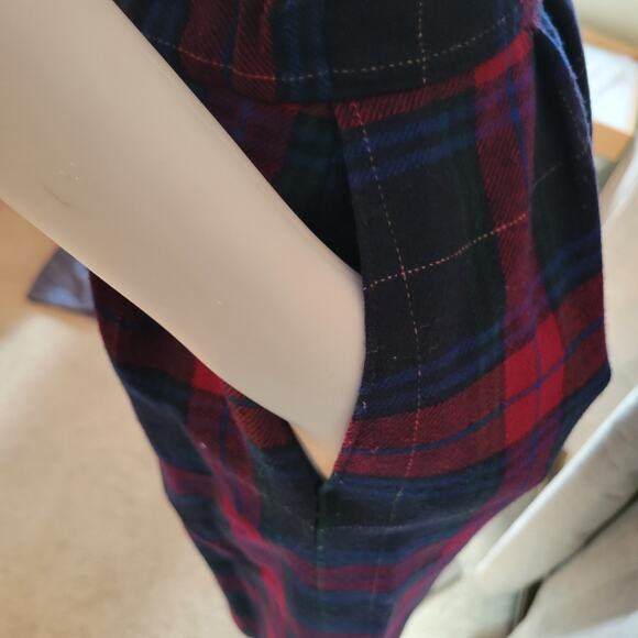 Pendleton Petite Red Black Blue Tartan Plaid Wool Skirt Pockets Lined Sze 12 USA - Picture 5 of 7